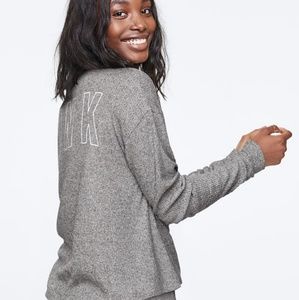 NIP VS PINK Long Sleeve Waffle Tee sz LG